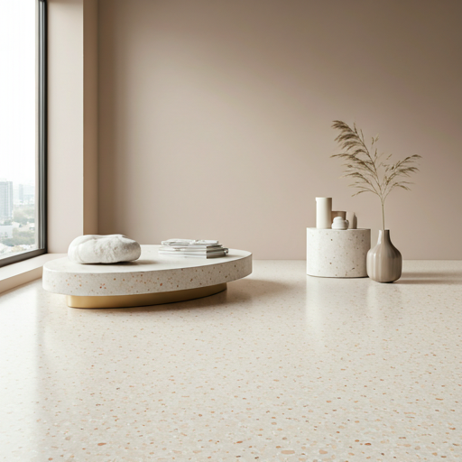 Terrazzo vloer in Scandinavisch interieur